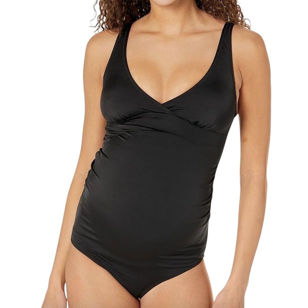 Womens Maternity V-Neck One Piece Swim Bathing Suit